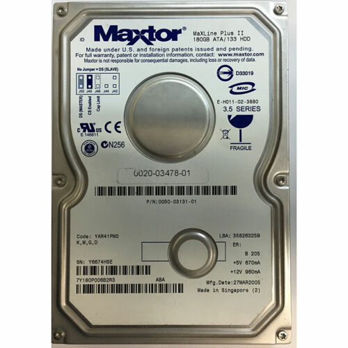 0020-03478-01 - Avid 180GB 7200 RPM IDE 3.5" HDD - Picture 1 of 1