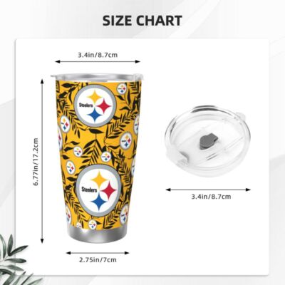 Steelers Pittsburgh Print Coffee Cup 20OZ Car Cup Portable Travel Mug Fans  Gift