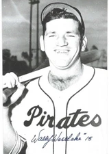 Signed WALLY WESTLAKE  Pittsburgh Pirates 4"x6" picture postcard w/COA