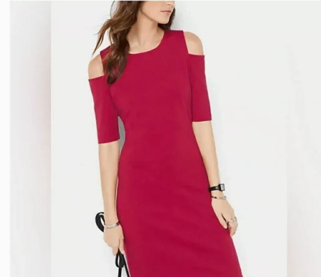 Cold shoulder fitted dress shop