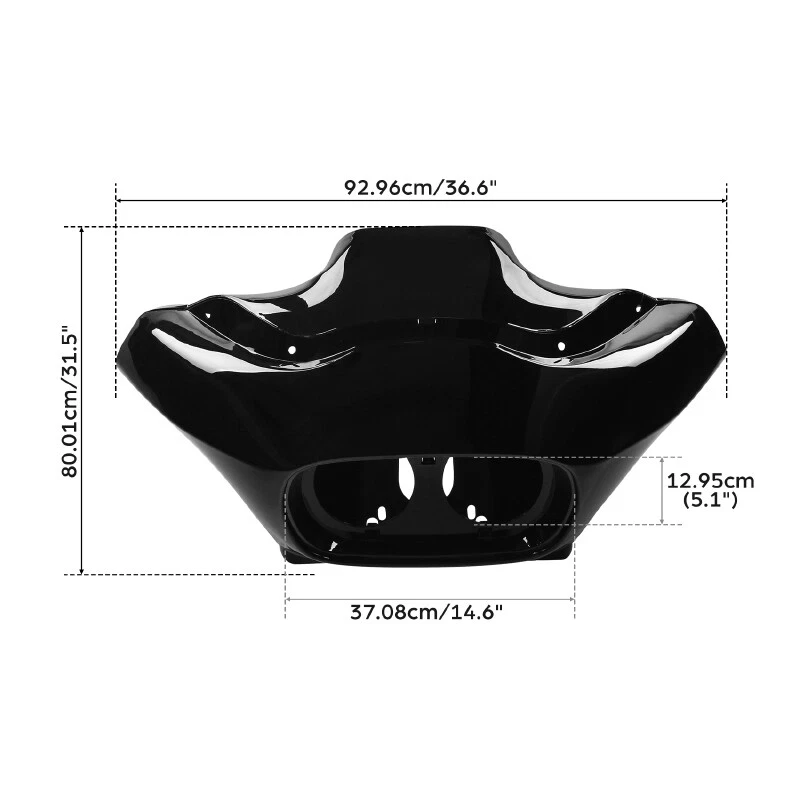 Vivid Black Injection ABS Inner & Outer Fairing For Harley Road Glide 1998-2013 - Image 2 of 4