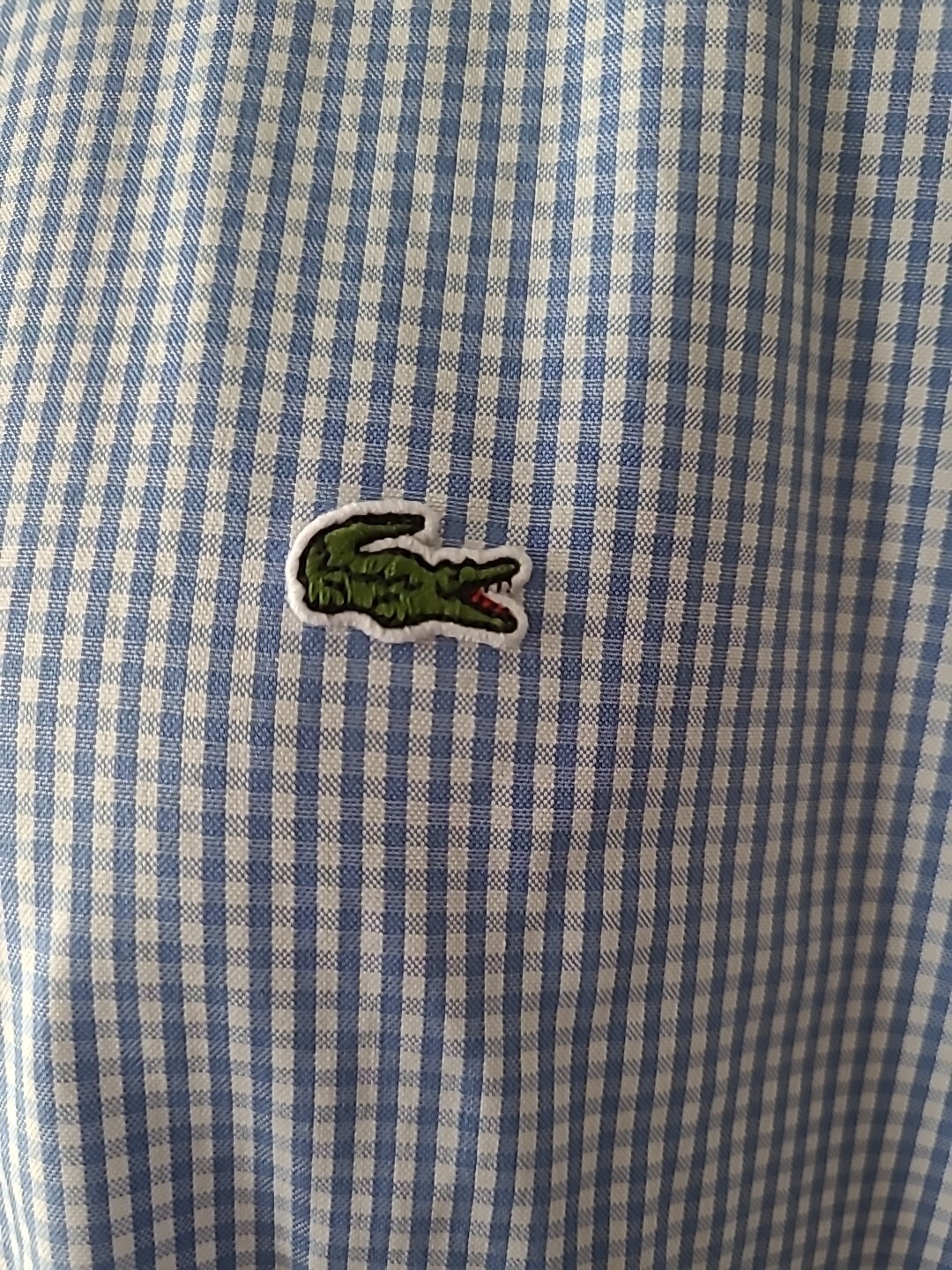 Lacoste Gingham Button Down Blue White Check XL R… - image 3