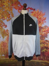 Nike black white grey Chariot Fleece Tracksuit Jacket. UK men's size Large