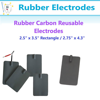 CHATTANOOGA,  ELECTRODE RUBBER CARBON RE-USABLE, BLACK 2.75'' x 4.3'' Rectangle 
