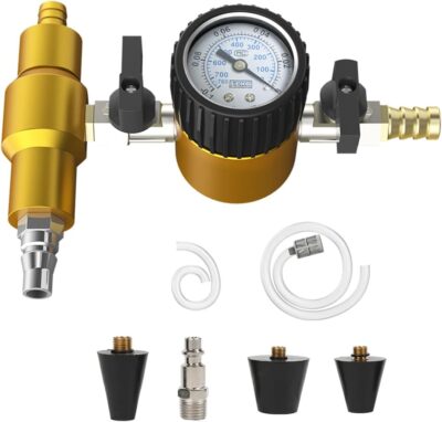 Radiator Pressure Tester Coolant Refill Purge Vacuum Gauge Cooling System Kit