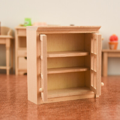 1/12 Scale Dollhouse Miniature Kitchen Wall Cabinet Cupboard Unpainted  Furniture