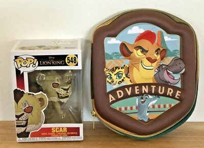 DISNEY FUNKO LION KING SCAR 548 AND DISNEY STORE SIMBA ADVENTURE PENCIL PEN CASE