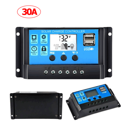 30A Solar Panel Battery Charge Controller 12V/24V LCD Regulator Auto Dual USB US - Picture 12 of 12