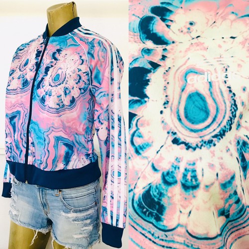 ADIDAS Rare NWT Marble GEODE Agate Print LOGO Track JACKET Child’s L