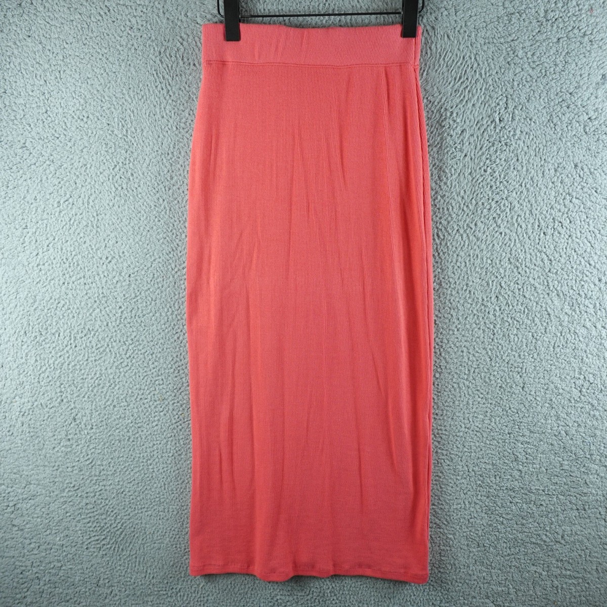 Kookai Womens Skirt Pink Midi Straight Cable Knit Stretch