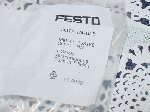 Festo QSTF-1/4-10-B T-Connector, Push-In Fitting, Mat-Nr. 153188, NEW! - 第 6/6 張圖片