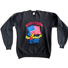 Vintage 1990's Operation Desert Storm Long Sleeve Sweatshirt Size XXL Black