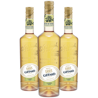 Giffard Depuis 1885 Elderflower Alcohol-Free Liqueur Syrup - Made in France 3 PK