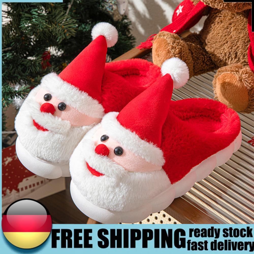 APL Pantofole Natalizie Carine Pelose Comode Peluche Babbo Natale per Autunno Inverno