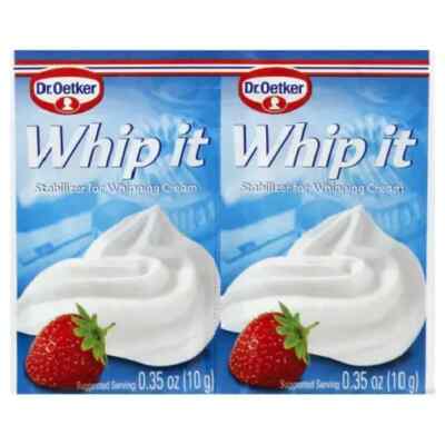 Dr. Oetker Whip It Stabilizer for Whipping Cream Packet Lot of Two