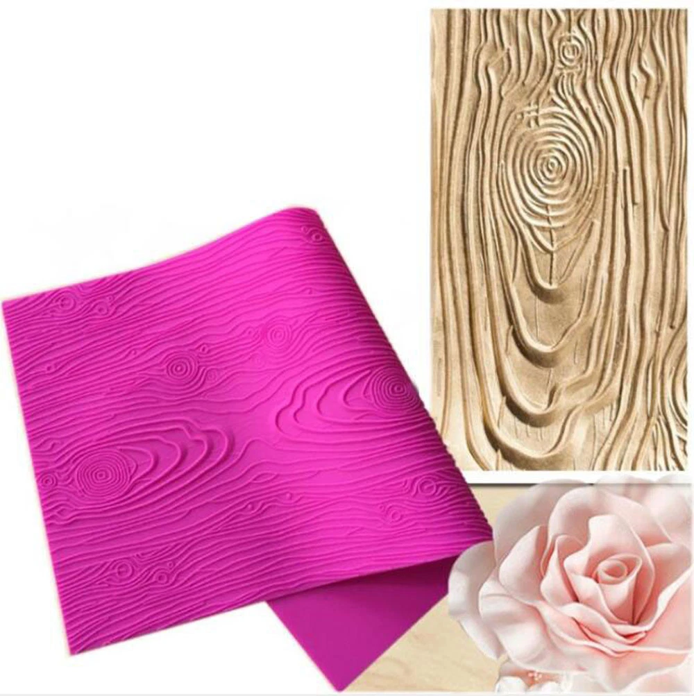Large Tree Bark Texture Cake Fondant Embossed Mat Silicone Lace