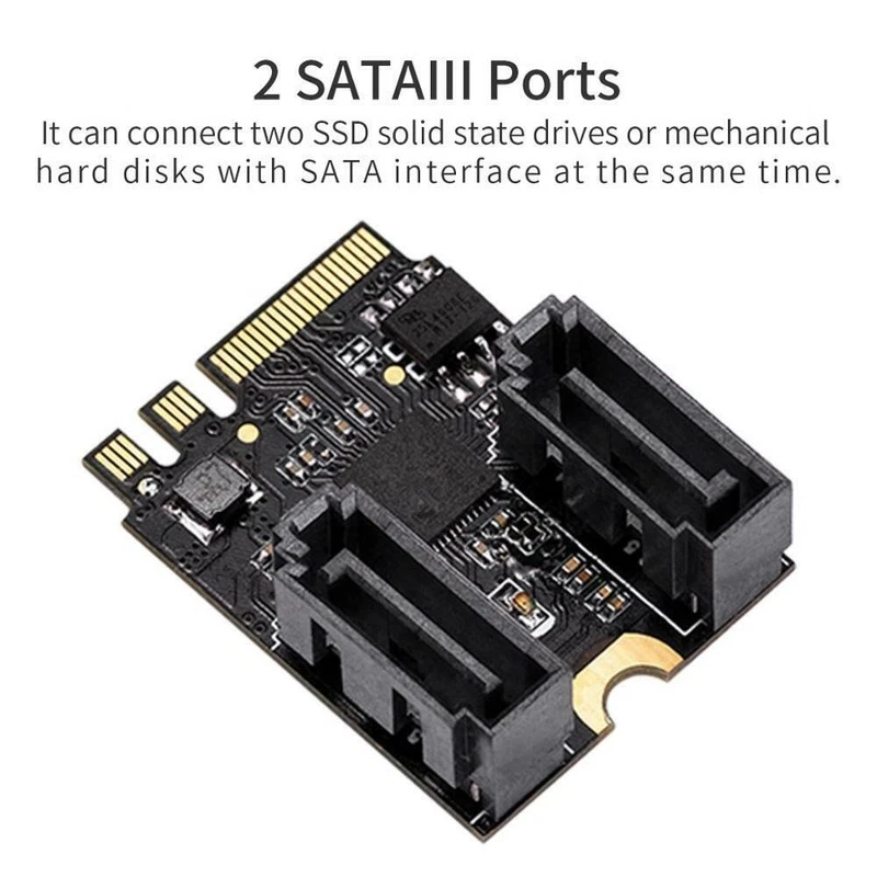 M.2 ngff to sata 3 adapter card A Key and E key to 2 Ports SATA 6Gb/s adapter - Image 4 of 4