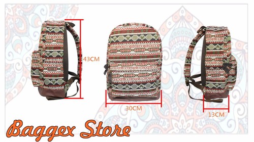 Bohemia Pattern Backpack Tribal Fabric Rucksack Outdoor Travel Daypack Bag - Picture 9 of 11