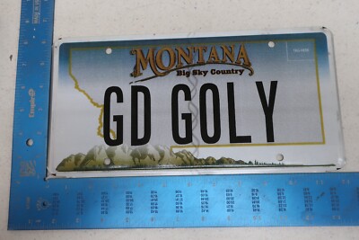 Montana MT License Plate Tag Vanity Flat Good Golly Gosh GD GOLY
