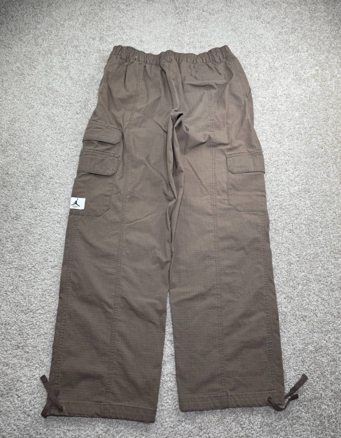 Pantaloni Jordan larghi marroni larghi tessuto ripstop cargo 30x29 taglia M escursionismo