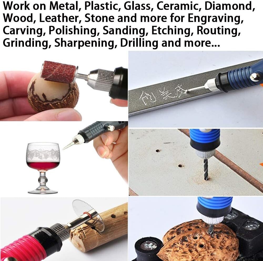 Lightweight Engraving Kit - 108-Pc Rotary Tool for Glass, Wood, Metal, and More