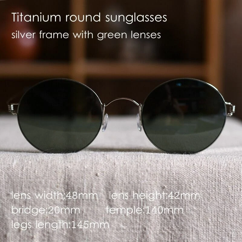 Round sunglasses new men G15 polarized sunglasses retro silver round glasses