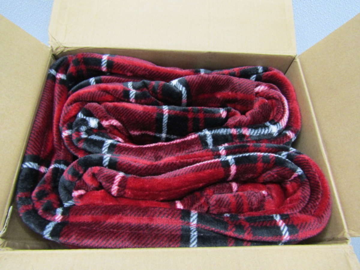 BeautyRest Heated Plush King Blanket Red Plaid eBay