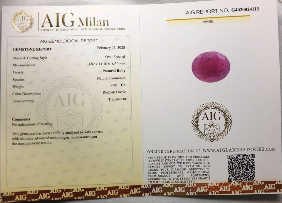 Shola Aig Certified 9.70 Ct Natural Untreated Red Ruby From Madagascar - Image 2 of 4