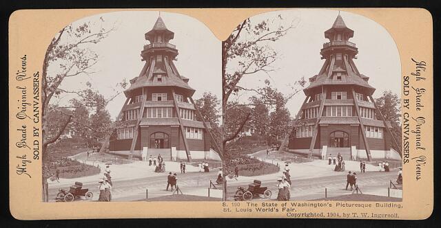 The State of Washington's picturesque building St Louis World's Fair Old Photo