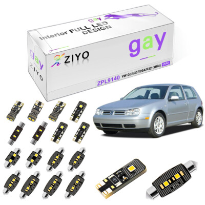 11pcs Deluxe White LED Interior Dome Light Kit For VW Golf GTI R32 MK4 1997-2004