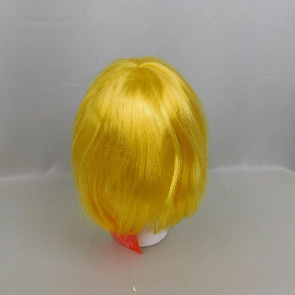 Peluca de pelo corto liso Lulu Bob con flequillo Halloween Juegos con disfraces - Amarillo #6470 Foto 4 de 4