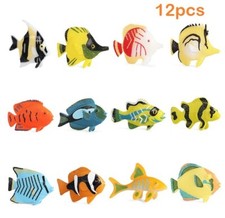 12pcs Tropical Fish Animal Toy PVC Action Figure Doll Kids Toys Party Gifts