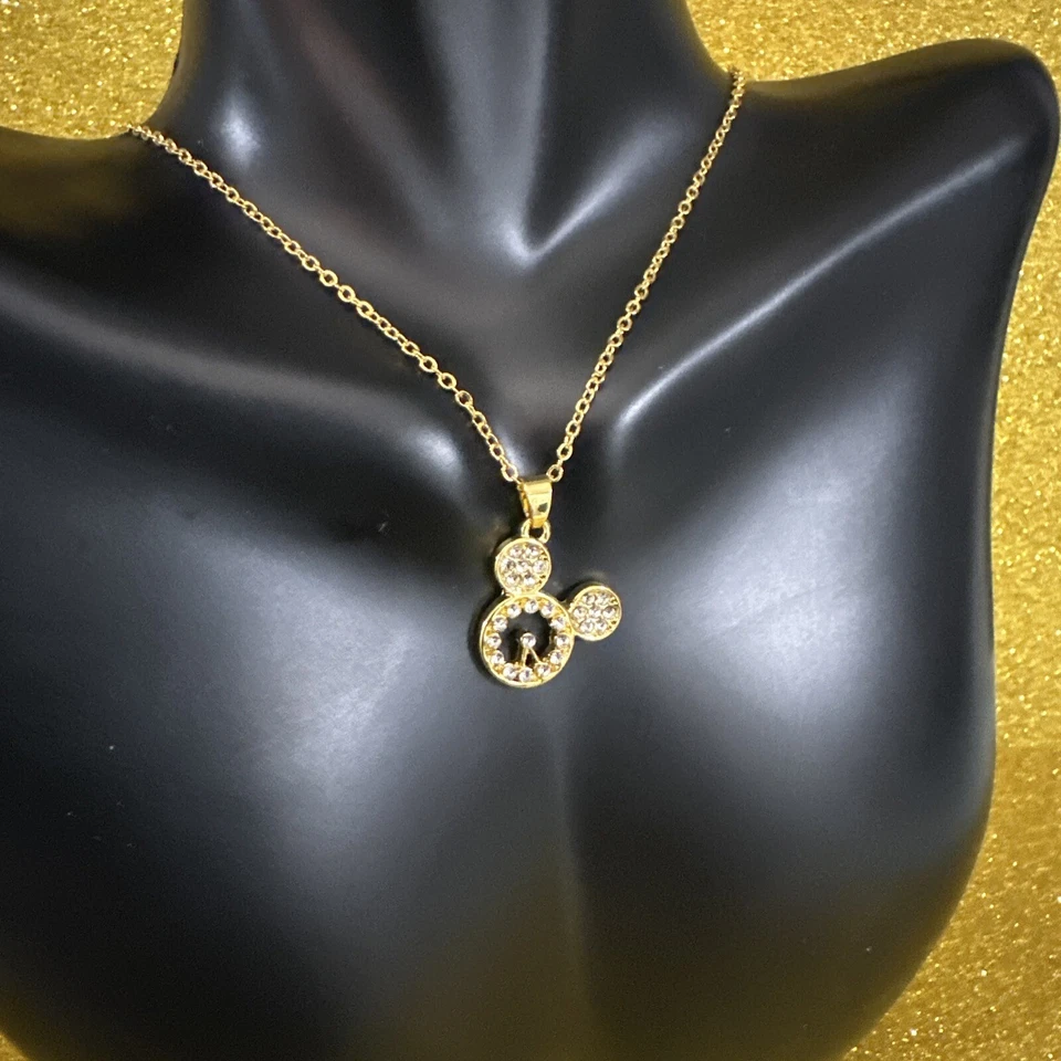 Disney Minnie Mouse Beautiful Gold Plated Necklace 18” Adjustable Chain - Image 3 of 4