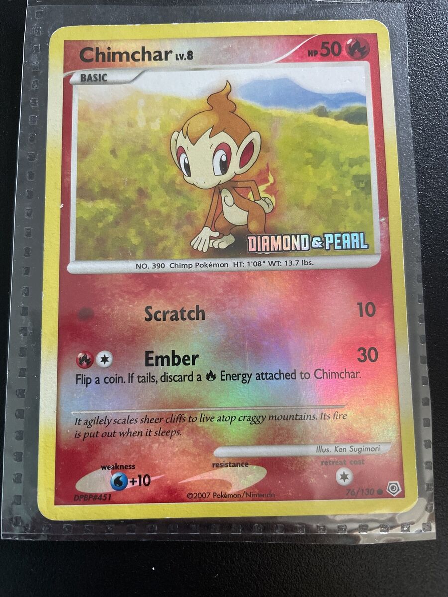 CHIMCHAR - 2007 POKEMON DIAMOND & PEARL REVERSE HOLO - NM CHIMCHAR - 2007 POKEMON DIAMOND & PEARL REVERSE HOLO - NM