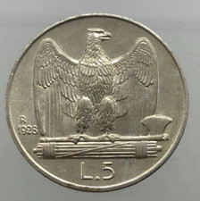 RARO 5 Lire Aquilino 1928 C/. 1 ROSETTA  SPL+/FDC PERIZIATO