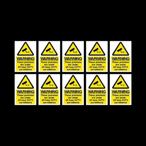 CCTV Sign, Sticker Pack of 10 - 75mm x 100mm (A7) - Security, Camera - (MISC12) - Picture 1 of 1