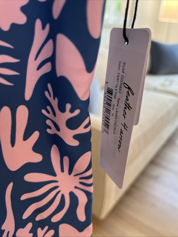 NWT Feather 4 Arrow Lanikai One Piece Swimsuit Girls 14 “Fairy Tale Pink” - Image 3 of 4