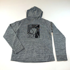 Nike Therma Fit Baseball Hoodie Youth Size Large Grey with Black Graphics EUC
