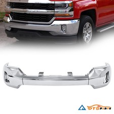 Front Bumper Face Bar For Chevy Silverado 1500 Ld 2016-2019 W Fog Holes Chrome