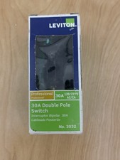 Leviton Toggle Double-Pole AC Quiet Switch 30 Amp 120/277V White