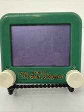 Ohio Art Pocket Etch A Sketch Green Classic Drawing Toy Tested Working