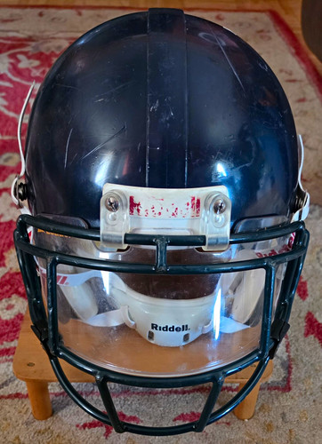 Riddell Large Football Helmet Blue Full Face Facemask NOCSAE Recertified