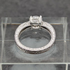 PAJ 925 Sterling Silver Ring, 7mm 1.5 Ct White CZ, Filigree and Milgrain, Size 7 — photo 4