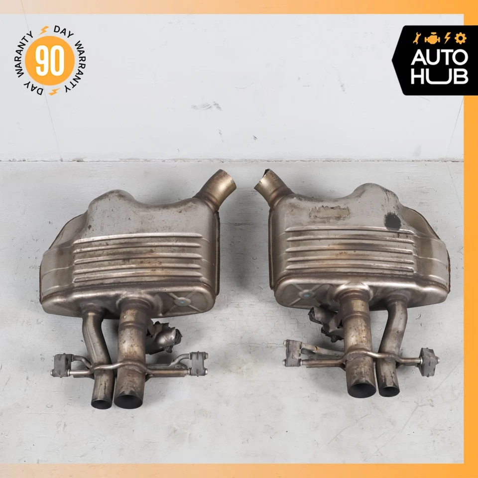 Комплект оригинальных правых и левых глушителей для выхлопной системы седана Mercedes W222 S63 AMG M157 14–17 годов выпуска - Изображение 2 из 4