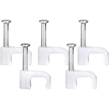 Kabelschellen Kabelclips Kabelhalter Kabelklemmen für Flachkabel 8mm weiß 100...