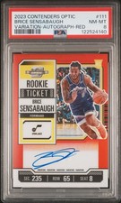 2023 CONTENDERS OPTIC VAR-AUTO-RED #111 BRICE SENSABAUGH 98/99 PSA 8