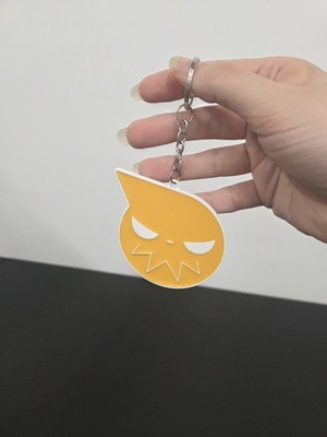 Buckle-Down Soul Eater Yellow/White Logo Keychain, Silver