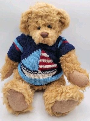 Ganz Cottage Collectibles Sue Coe 1998 with Tag Teddy Bear Sailboat Sweater 17''