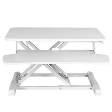 VIVO White 26" Height Adjustable Standing Desk Monitor Riser Sit Stand Tabletop