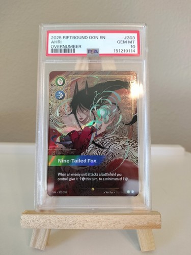 2025 RIFTBOUND: LEAGUE OF LEGENDS OGN-ORIGINS OVERNUMBER #303 AHRI PSA 10